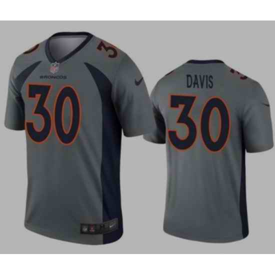 Broncos #30 Davis Gray Jersey